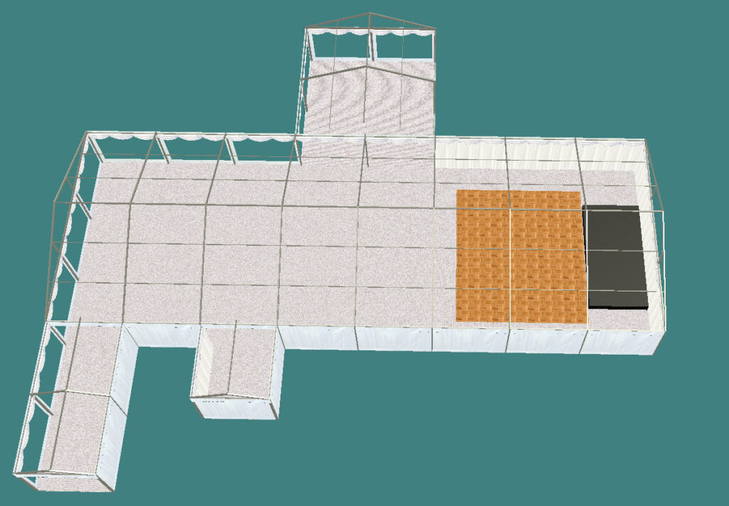 Studland Bay Layout with Chillout Marquee