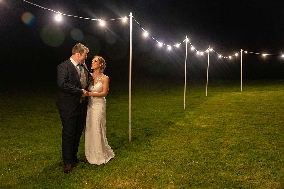 bride and groom and wilkswood wedding venue