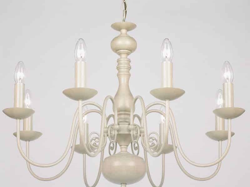 8 Arm Cream Chandelier | Event Furniture Hire Dorset